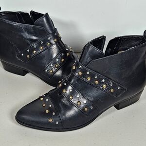 Naturalizer Blissful Studded Leather Booties 80's Retro Punk Goth Grunge 7.5